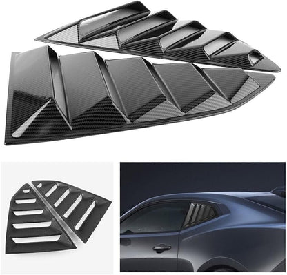 ya 4 8.14 for Chevy Camaro 2016-2018 Rear Side Window Louver Cover Side Vent Carbon Fiber