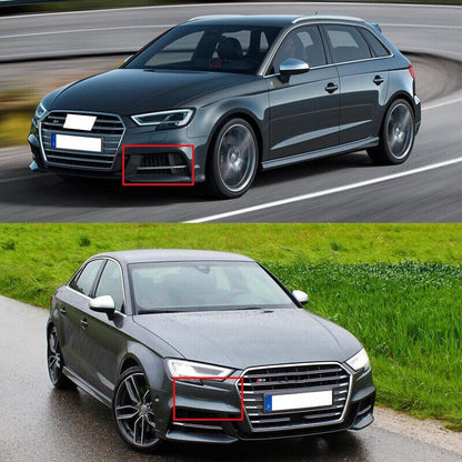 ya 7 8.24 baidi Pair Honeycomb chrome Fog Light Cover Lamp Grille for Audi A3 S3 S-Line 2017-19