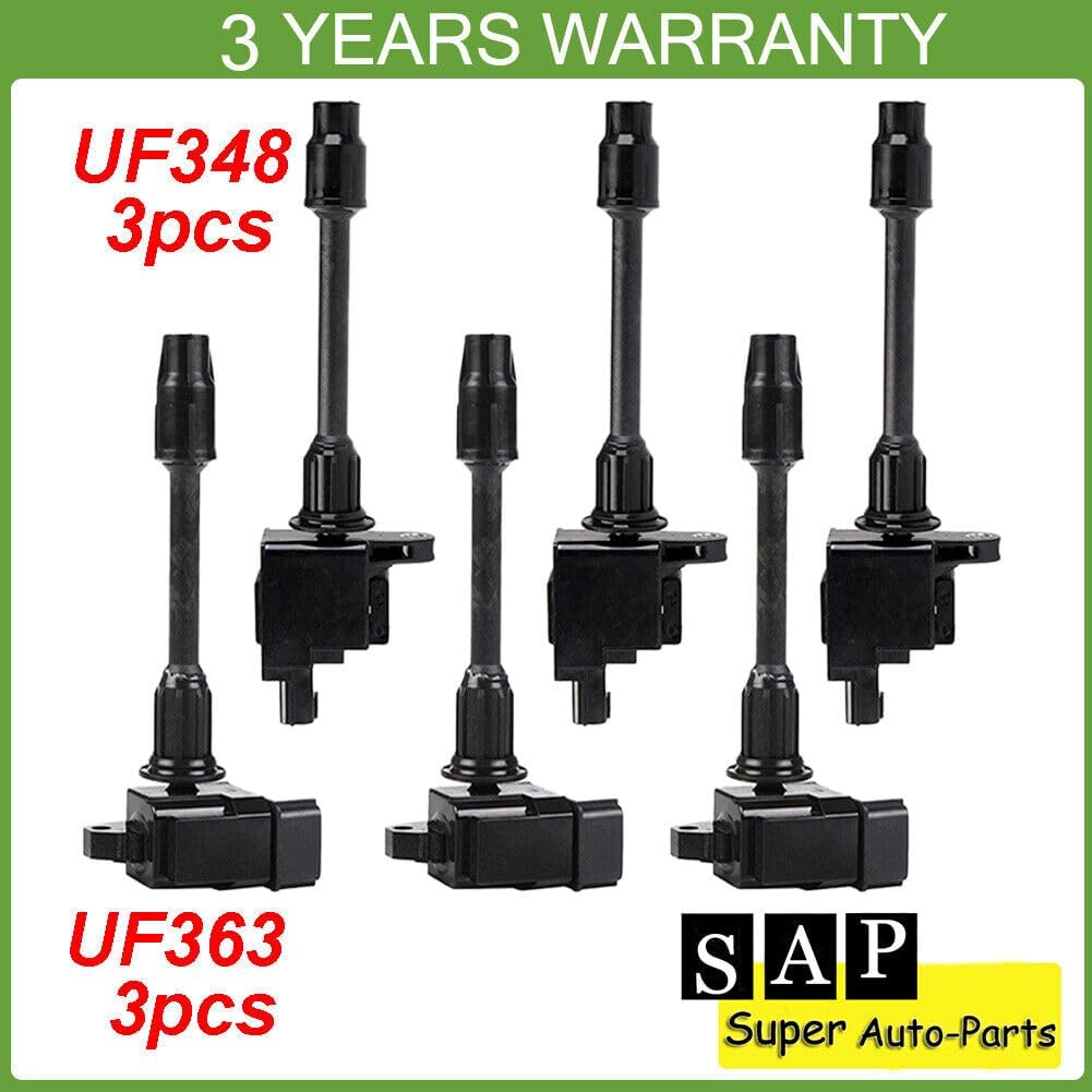 ya 4 8.24 baidi 6pcs Front & Rear Ignition Coil for Nissan Maxima for Infiniti I30 00-01 UF348 UF363