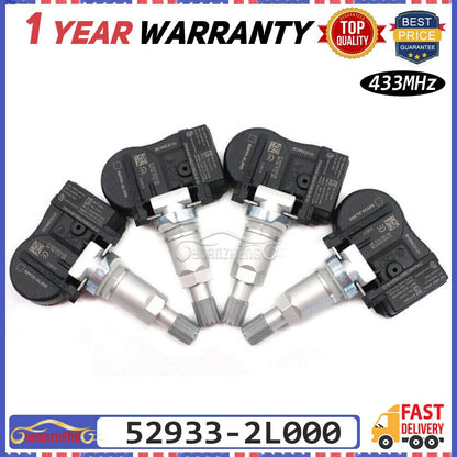 ya 3 8.24 baidi 4-Pack 52933-2L000 TPMS Tire Pressure Monitoring Sensor for Hyundai I30 I10 for Kia Ceed