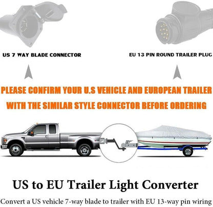 ya 28 10.13 zhengce Vehicle 7 Way Plug to European 13-Pin Round Connector Trailer-Light Conver