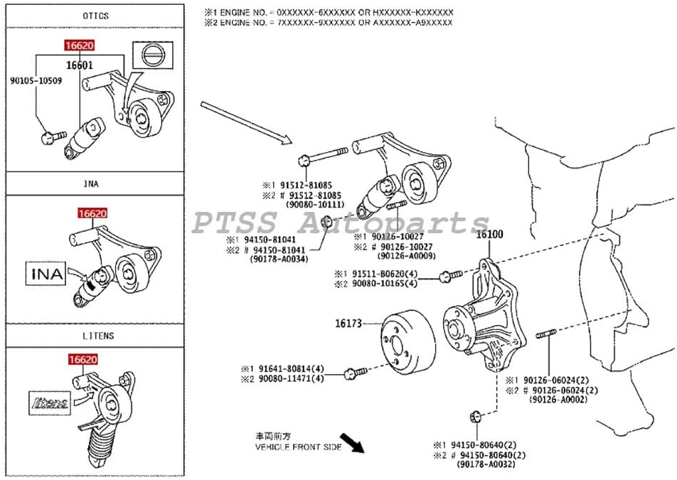 ya 6 8.24 baidi 16620-0H020 Litens Belt Tensioner OE for Toyota Camry Martix for RAV4 SOLARA 2.4L