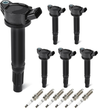 ya 9 10.24 6-pack ignition coils and 6-pack Platinum TT spark plugs for Toyota for Lexus Camry-