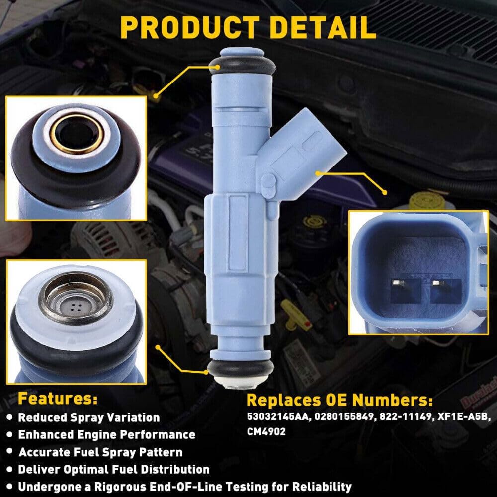 ya 10 9.16 baidi 8x Fuel Injectors 0280155849 For 01-07 for Dodge Dakota Durango for Ram 1500 4.7L V8