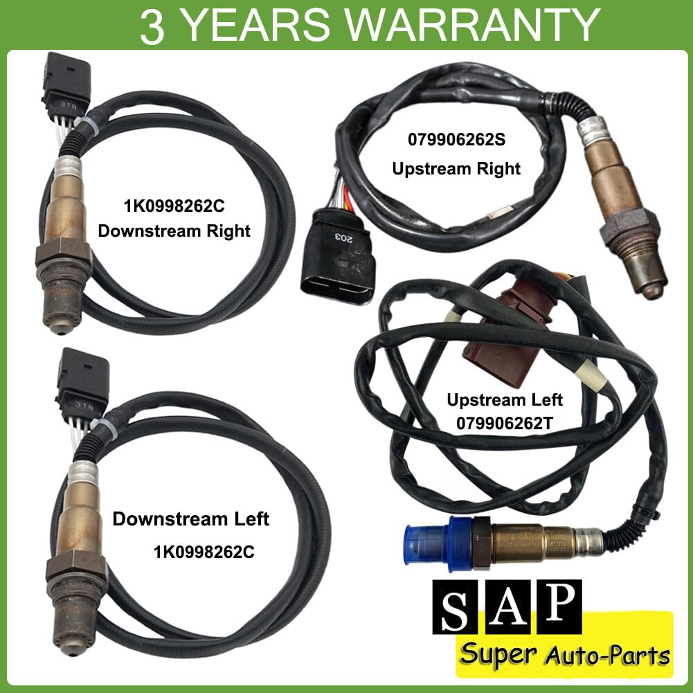 ya 4 8.8 4X Up+Downstream Oxygen Sensor for VW Touareg 7P5 7P6 4.2 V8 FSI CGNA 2011-2018