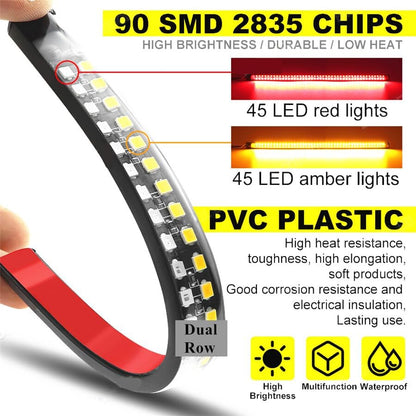 ya 5 8.24 baidi Motorcycle Led Rear Turn Signal Brake Light Stop Daytime Running Light 11.8in