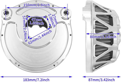 ya 15 10.19 zhengce Chrome Cross Air Cleaner Filter for Harley Touring Road Electra Glide 2000