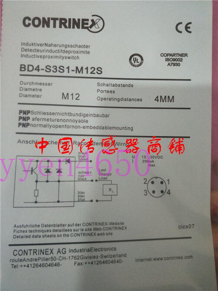 ya 16 10.20 baidi Contrinex BD4-S1S1-M12S #W7-