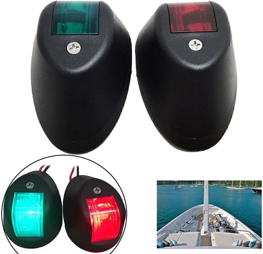 ya 4 8.14 12V Marine Boat 6 LED Bi-color Bow Navigation Lights Red & Green New Car Auto