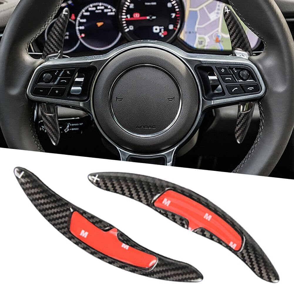 ya 5 8.24 baidi for Porsche 911 991 718 Spyder 2x Carbon Fiber Steering Wheel Paddle Shift Fit