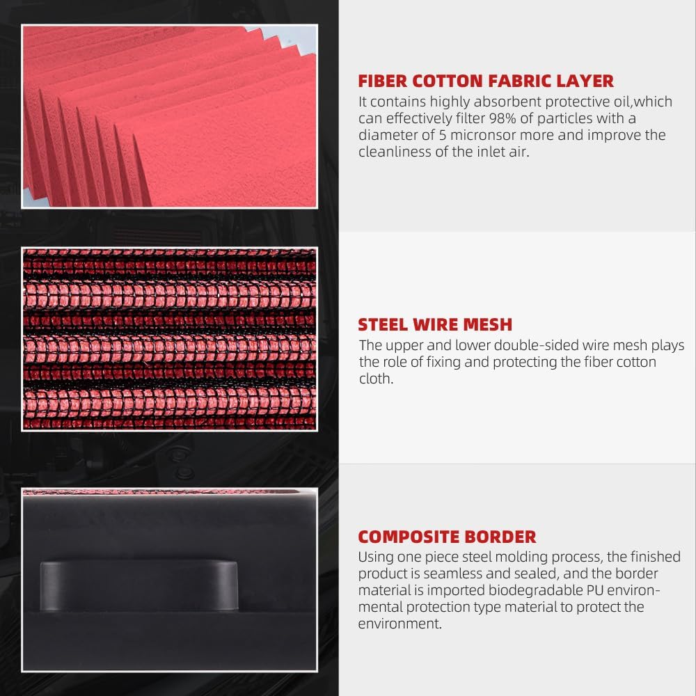 ya 13 9.15 baidi 33-2457 High Flow Replacement Air Filter for Dodge Durango 2016-2023 3.6L 6.4L