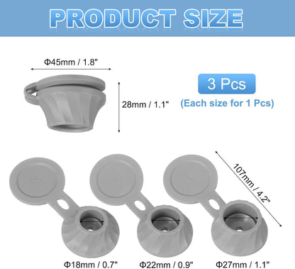 ya 14 9.20 baidi 3 Pcs Bottle Emptying Caps 3 Sizes Shampoo ide Down Bottle Caps, Grey-1