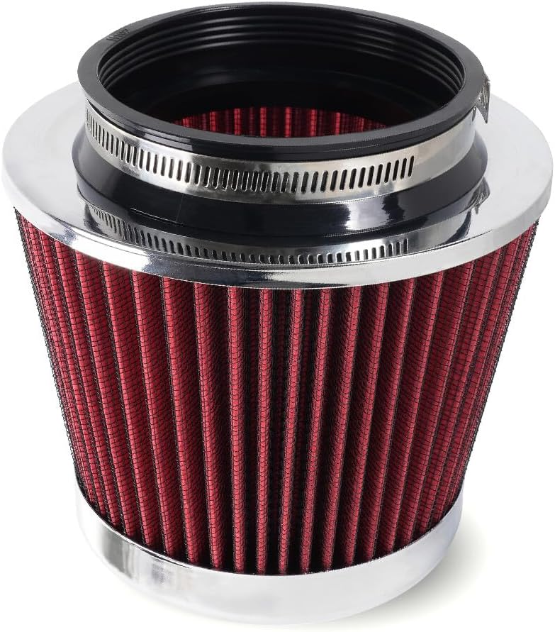 ya 13 9.15 baidi High Flow Per for MAN ce Cold Air Intake Air Filter 3/3.5/4 Inlet 5 Tall Red