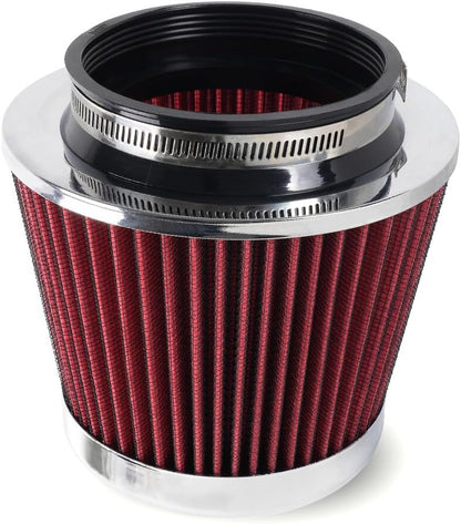 ya 13 9.15 baidi High Flow Per for MAN ce Cold Air Intake Air Filter 3/3.5/4 Inlet 5 Tall Red