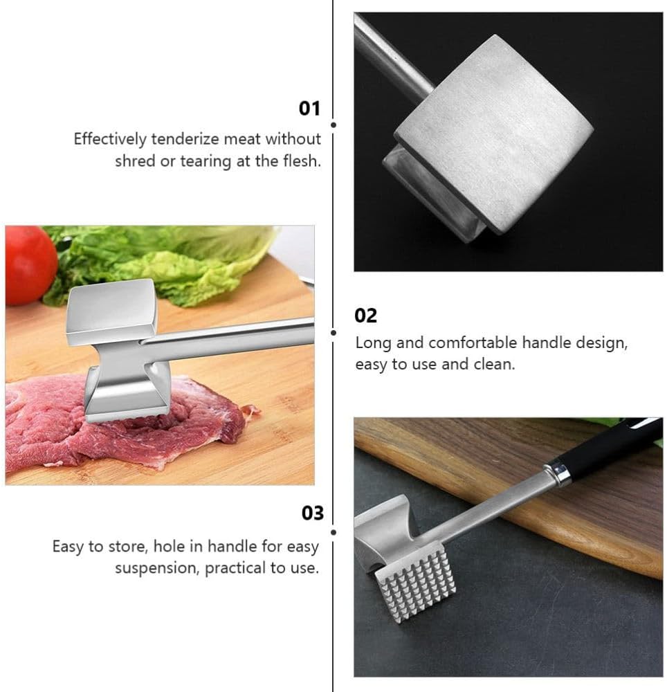 ya 14 9.20 baidi Meat Tenderizer Dual-sided Steak Pounder Mallet Tenderizing-1