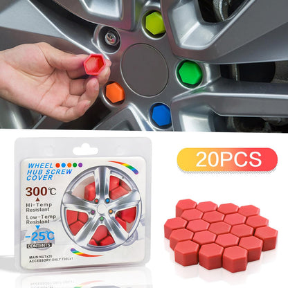 ya 10 9.16 baidi 20pcs 19mm Silicone Car Wheel Nut Lug Hub Covers Bolt Cap Dust Cover Protector