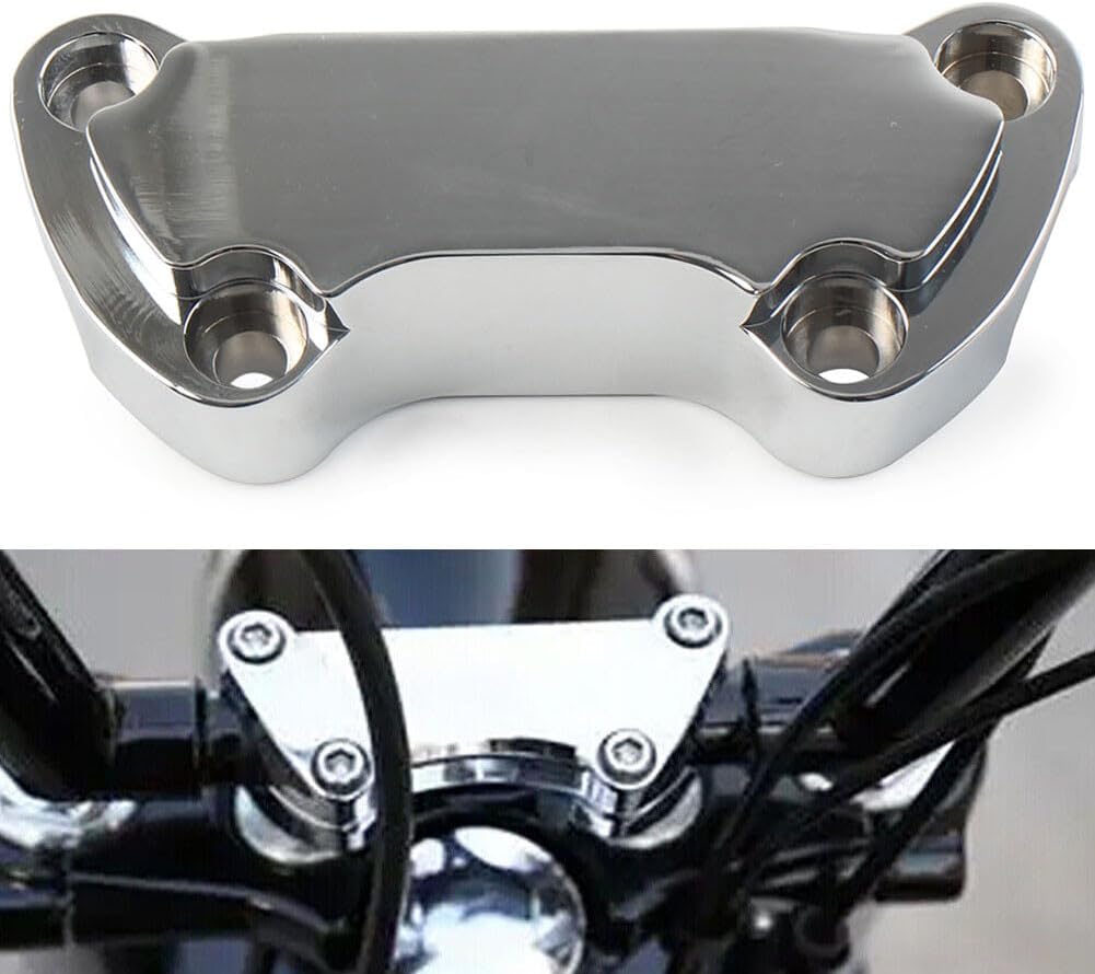 ya 6 8.14 1 Handlebar Riser Top Clamp Cover for Harley Dyna Softail Sportster 883 Chrome