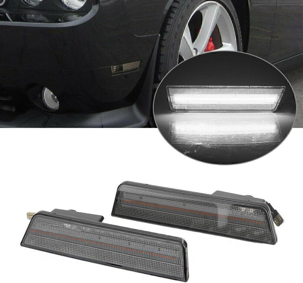 ya 6 8.14 For 2008-2014 2009 2010 for Dodge for Challenger Auto LED Front Side Marker White Lights