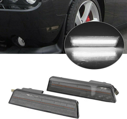 ya 6 8.14 For 2008-2014 2009 2010 for Dodge for Challenger Auto LED Front Side Marker White Lights