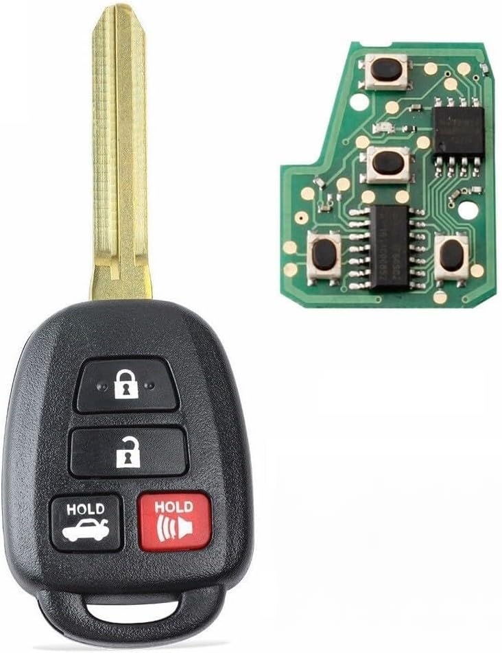 ya 9 10.24 2-Piece Keyless Remote Keychain - H Chip for 2014 2015 and 2016 for Toyota for Camry and for Corolla