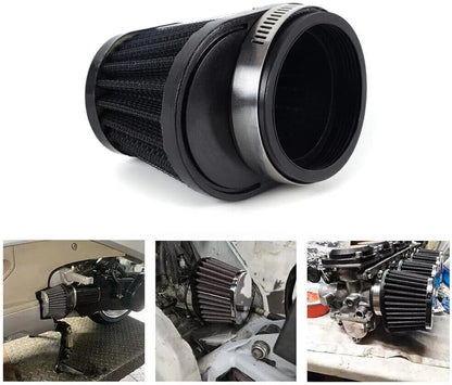 ya 5 8.10 Black 55mm Air Filter Cleaner Round Tapered Replacement Fit For Motorcycle/Car