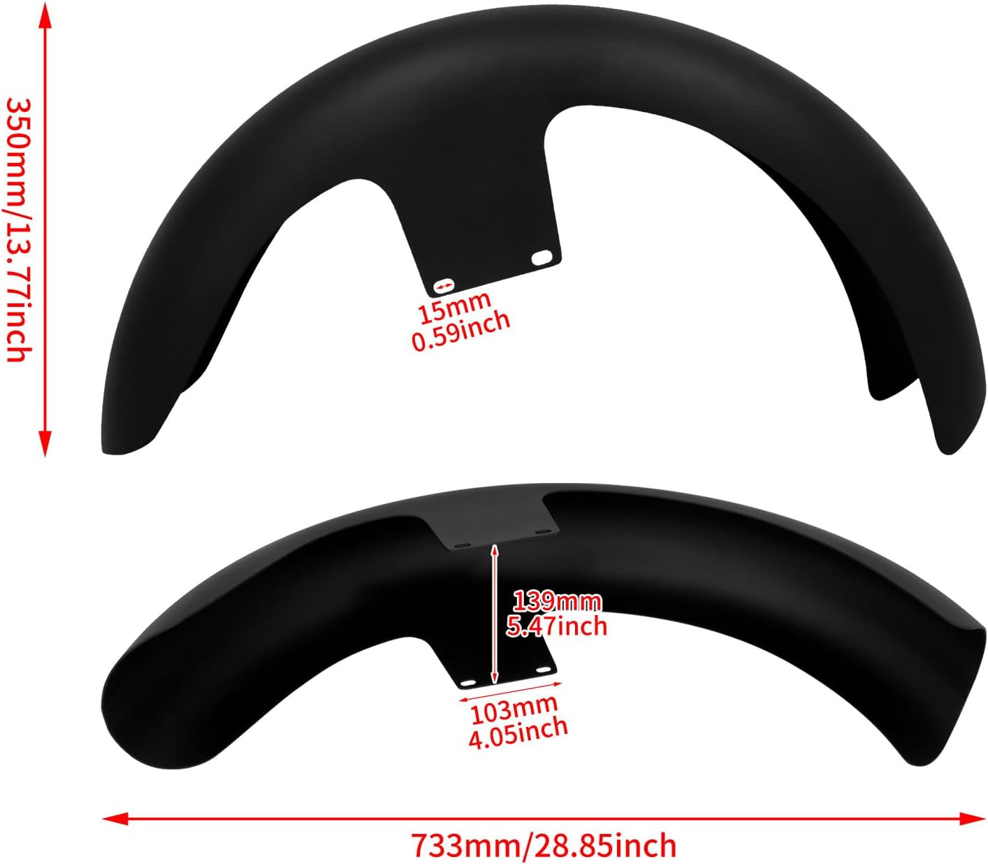 ya 7 8.24 baidi Matte Black 21 Wrap Front Fender for Harley Custom Baggers Electra Road Glide