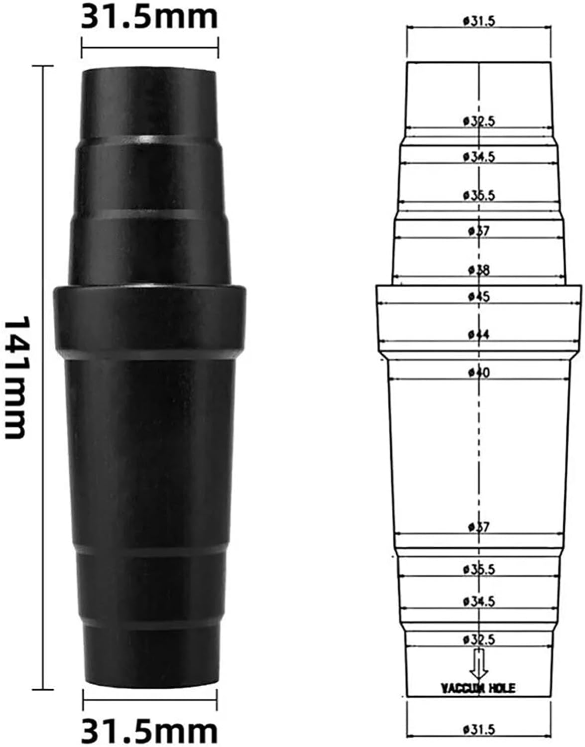 ya 26 10.21 baidi 3pcs 31.5mm Vacuum Cleaner Power Tool Dust Extractor Hose Universal Adaptor