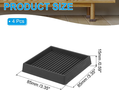 ya 26 10.21 baidi 4 Pack Square Rubber Furniture Pads 3x3 for Furniture Feet, Black