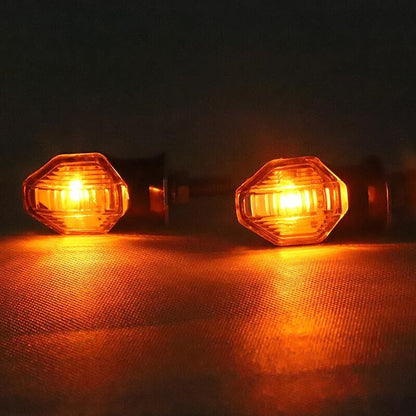 ya 4 8.10 2X Universal LED Motorcycle Turn Signals Amber Indicator Blinker Light for Mini Lamp