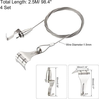 ya 26 10.21 baidi Picture Hanging Wire Kit, 4Set 2.5M Hanging Wire with Lar S-Hook Load 66 lbs