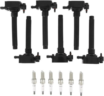 ya 9 10.24 for Dodge for Jeep 6PCS Ignition Coil & Iridium Spark Plug for Chrysler