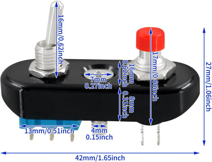 ya 4 8.24 baidi Black Control Button Toggle Push Switch ON/OFF/ON For Universal 1 7/8 Handlebar