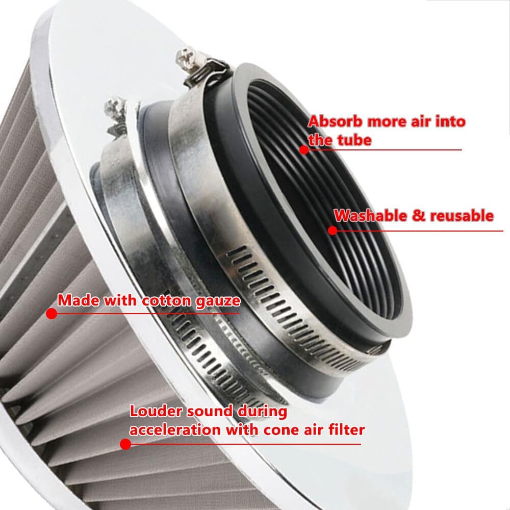 ya 13 9.15 baidi 3 inch 76mm Silver Inlet Cold Air Intake Air Filter Mushroom Head