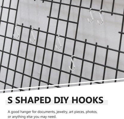 ya 26 10.21 baidi 100PCS Stainless Steel Hangers Metal DIY Jewelry Hanging Hooks S-Shaped Hooks