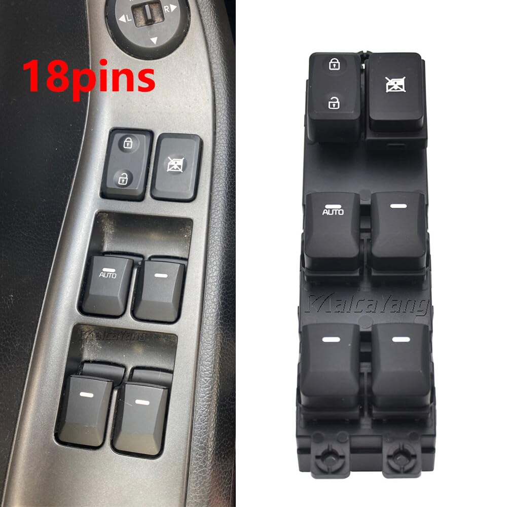 ya 9 10.24 18 Pin LHD Driver Passenger Suitable for Kia Picanto Morning 2011-2016 Power Window Switch -