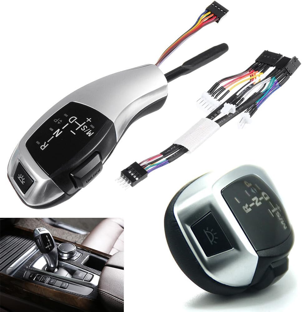ya 4 8.24 baidi Automatic LED Shift Knob Gear Shifter for LHD for BMW E90 E92 E93 F30 Style Sliver