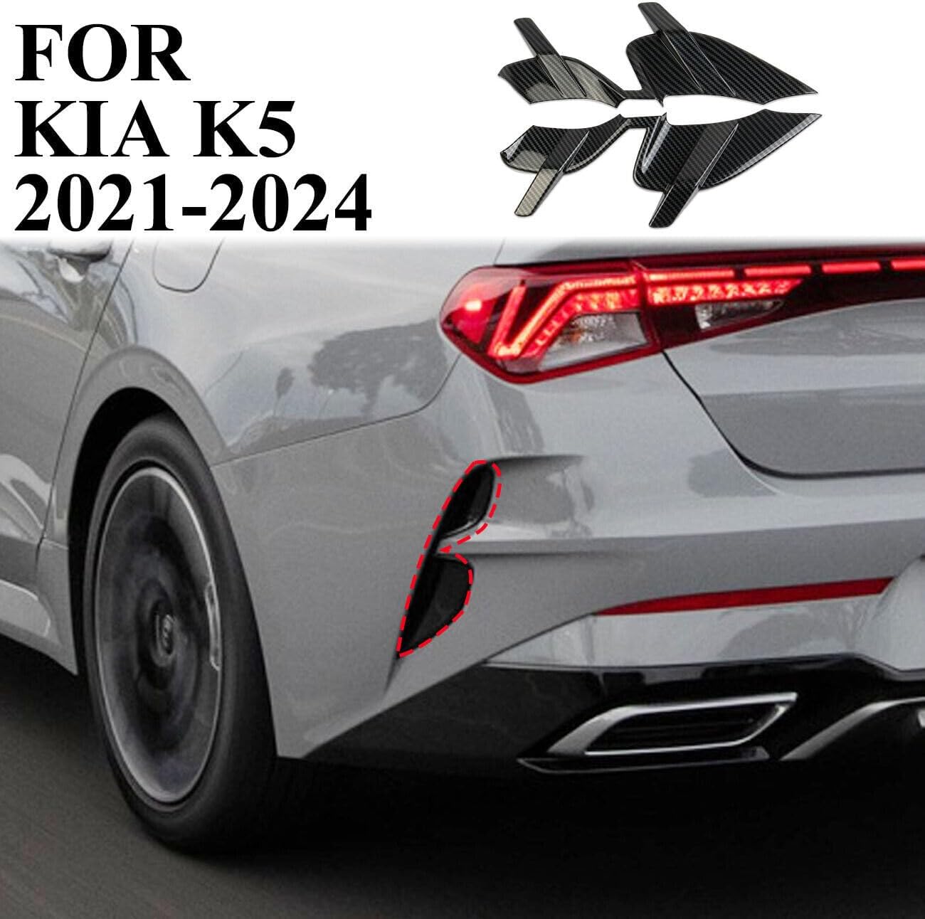 ya 2 8.15 Carbon fiber rear bumper ventilation cover fits for Kia K5 2021-2024