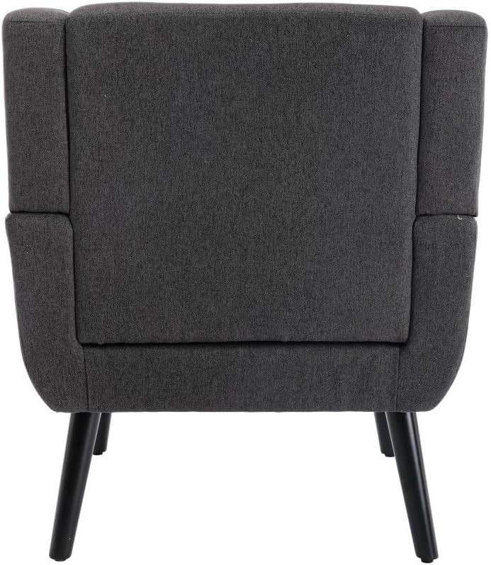 ya 28 10.13 baidi Soft Linen Ergonomics Modern Accent - Black Legs for Living Room,Gray