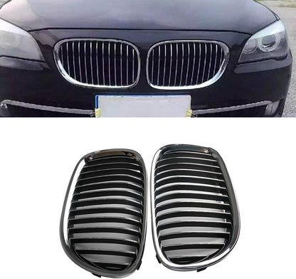 ya 2 8.15 Pair Front Bumper Grille Chrome for 09-14 for BMW 7-Series 51117184151 & 51117184152