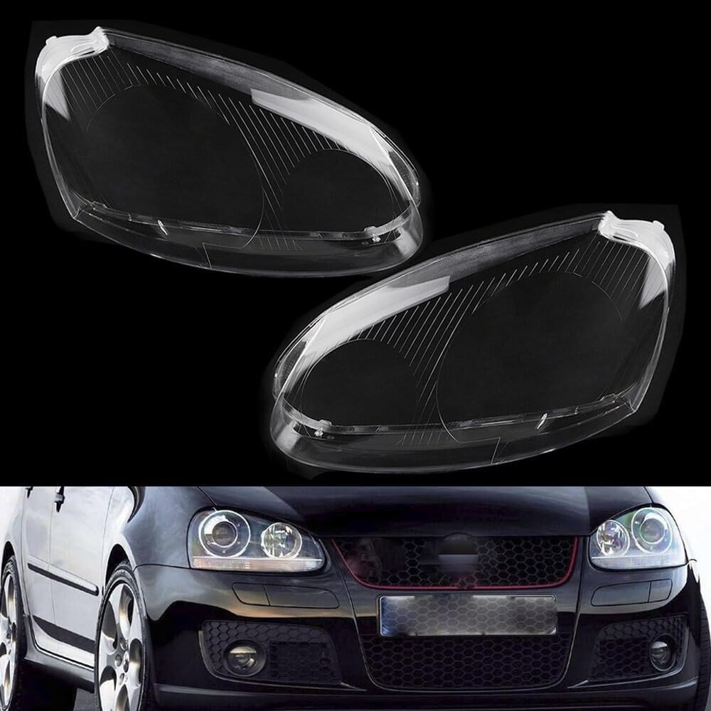 ya 4 8.10 Left&Right Pair Front Headlight Lens Cover for VW for VW for Golf 5 MK5 06-2009