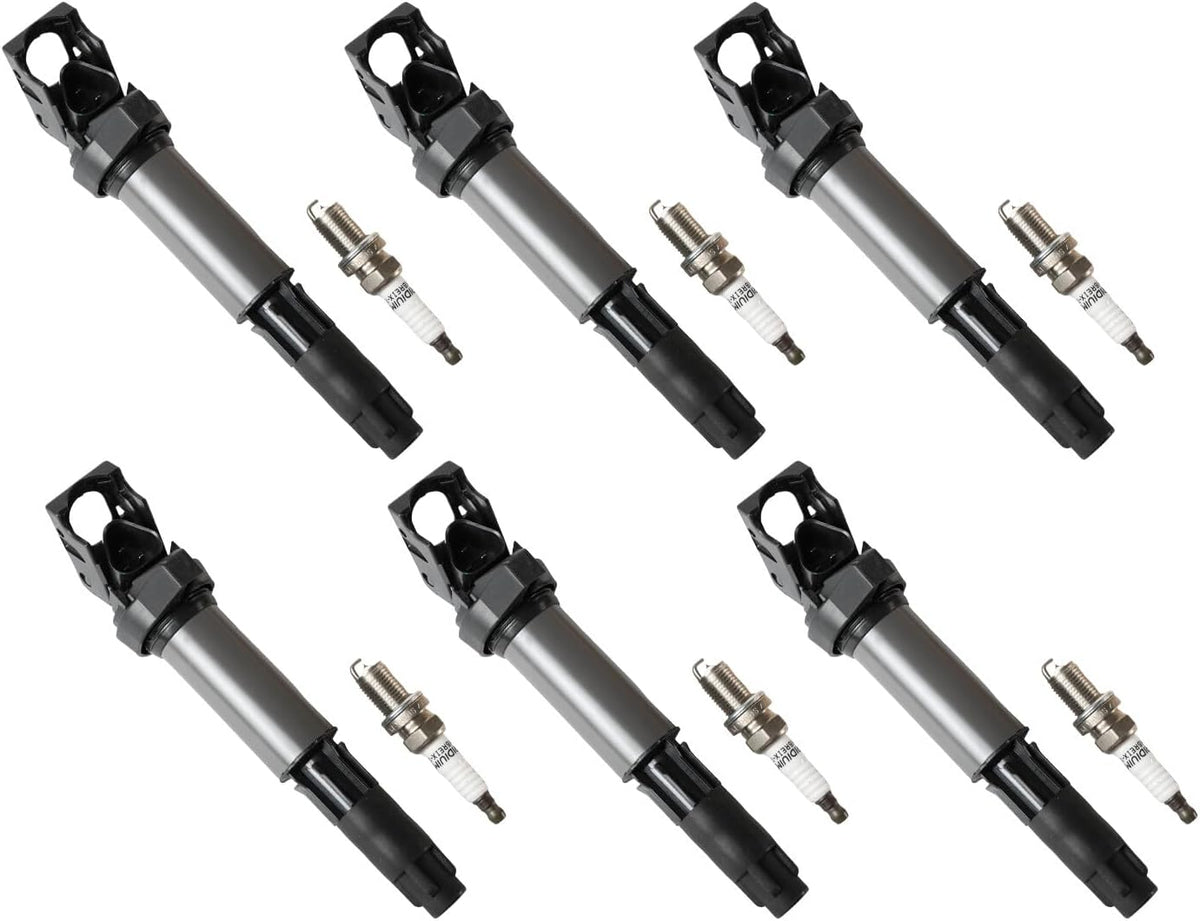 ya 9 10.24 6x Ignition Coil & 6x Platinum Spark Plug for BMW 330Ci 325Ci 525i UF522
