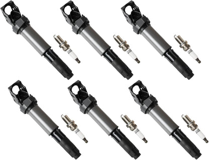 ya 9 10.24 6x Ignition Coil & 6x Platinum Spark Plug for BMW 330Ci 325Ci 525i UF522