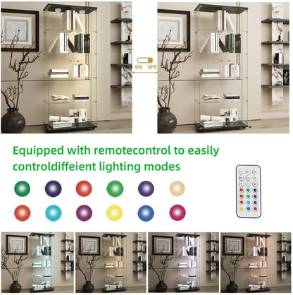 ya 28 10.13 baidi Tempered Glass Display/Storage Cabinet - w/Paipai Lights,Adjustable Feet Bl