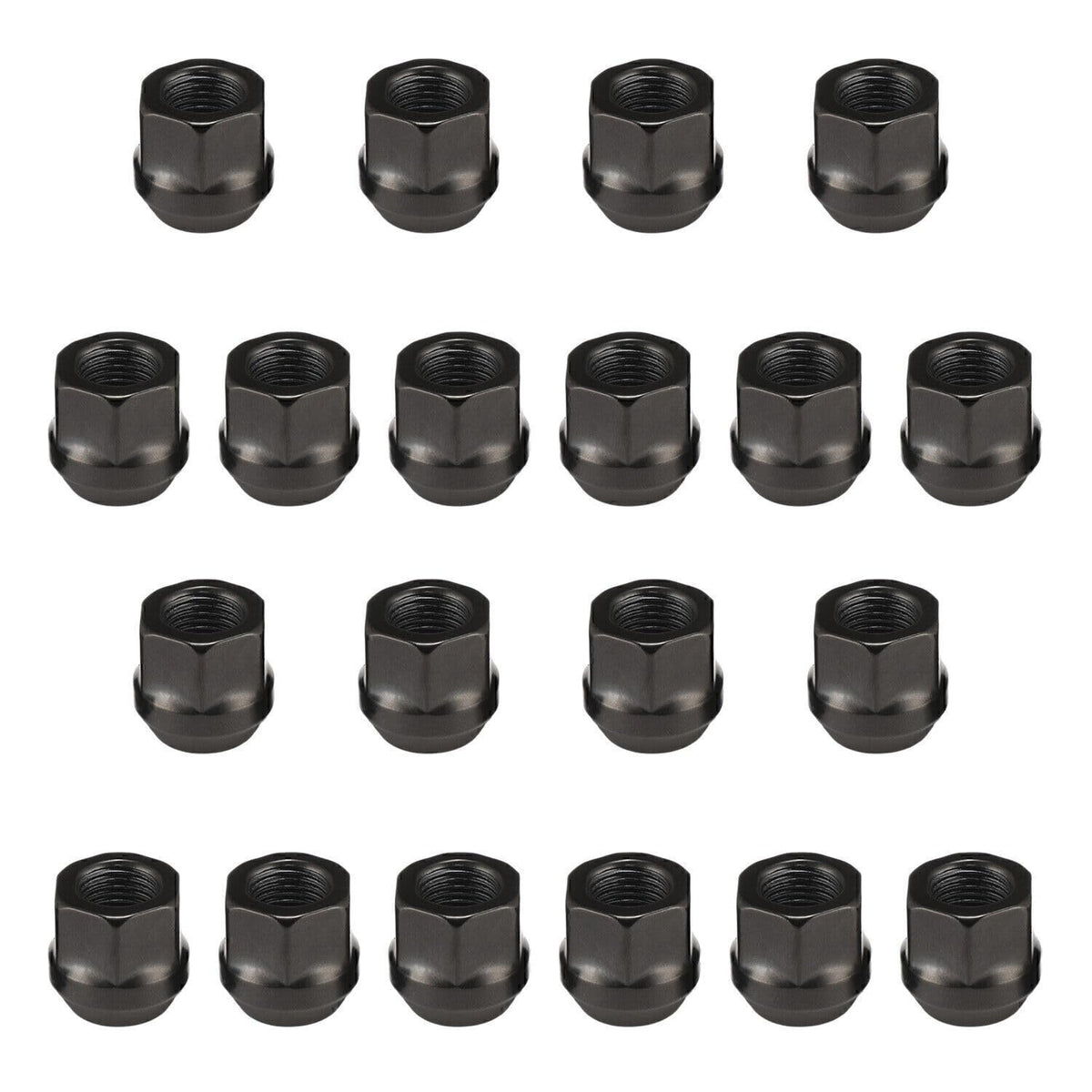 ya 10 9.16 baidi 20x Set Open END Lug Nuts Bulge Acorn 1/2 X20 Wheel NUT Black Finish for Ford