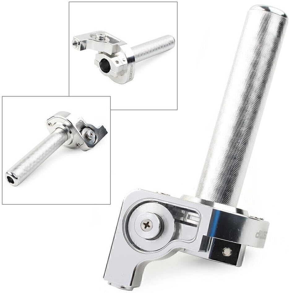 ya 6 8.24 baidi 7/8 CNC Motorcycle Handlebar Hand Grip Twist Throttle Accelerator Silver