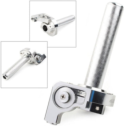 ya 6 8.24 baidi 7/8 CNC Motorcycle Handlebar Hand Grip Twist Throttle Accelerator Silver