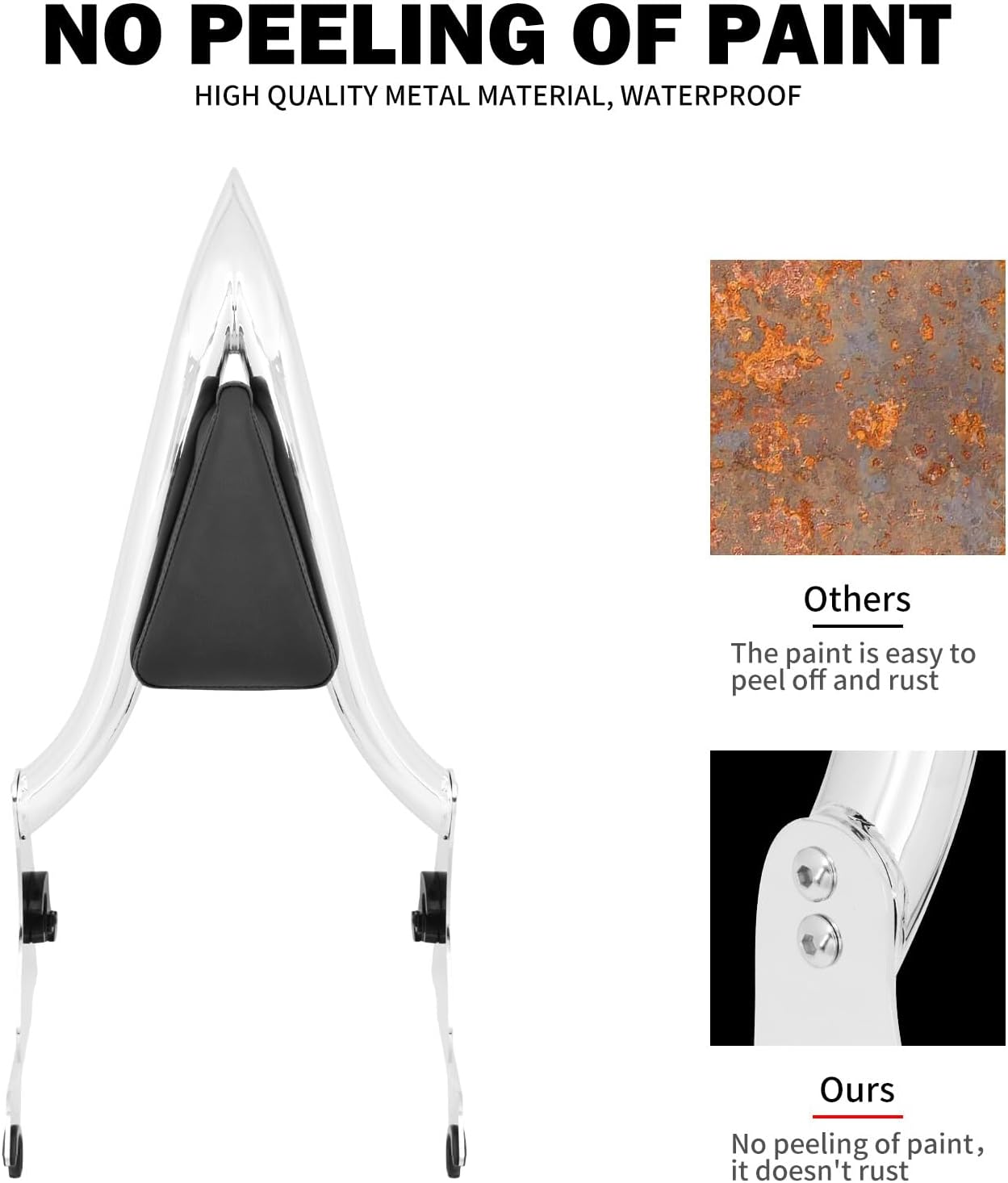 ya 6 8.24 baidi Chrome Detachable Passenger Backrest Sissy Bar for Harley Road Electra Glide 09+