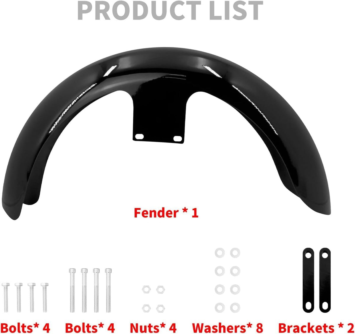 ya 28 10.13 zhengce Gloss Black 120/19 Wrap Front Fender for Harley Touring Road Electra Glide
