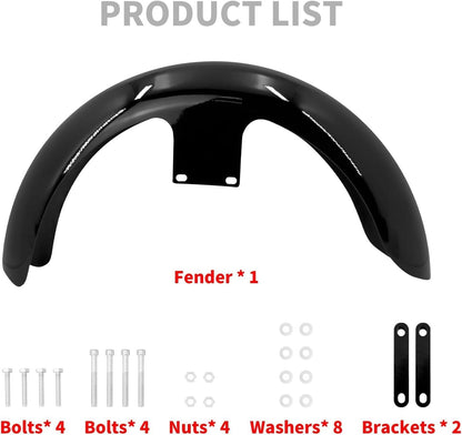 ya 28 10.13 zhengce Gloss Black 120/19 Wrap Front Fender for Harley Touring Road Electra Glide