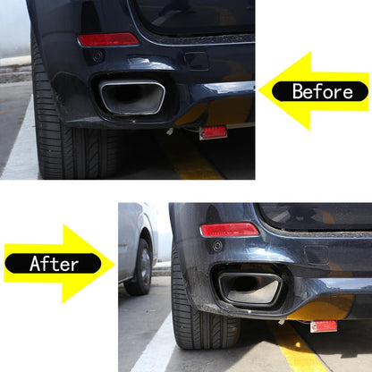 ya 6 8.24 baidi Smooth Black Steel Rear Tip Tailpipe for BMW X5 F15 X6 2014-18
